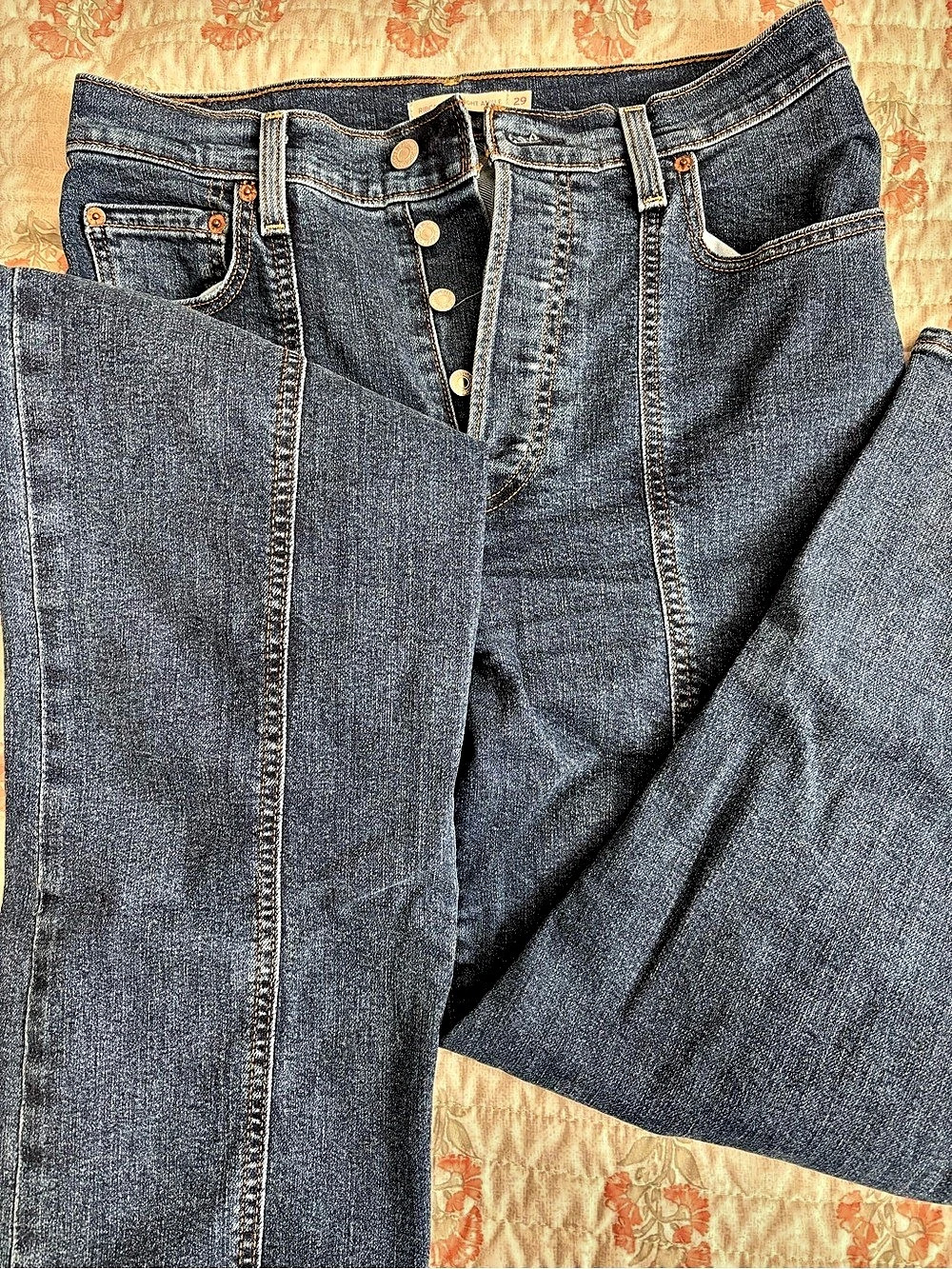 Levi's Ribcage Straight Ankle Jeans Blue Waist 29